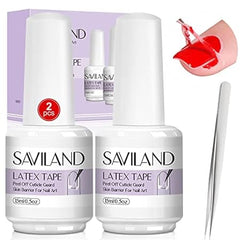 SAVILAND Liquid Latex for Nails, 30ML Upgraded Antifreeze Latex Nail Polish Barrier Peel Off - Latex Tape Peel Off for Nails Cuticle Guard Skin Barrier Protector Nail Latex with Tweezers for Home DIY