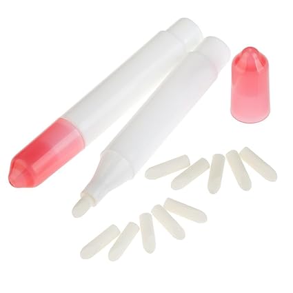 Set of 2pcs Professional Nail Art Nail Refillable Polish Varnish Removers/Correction Pens/Correctors With 10pcs White Replacement Tips By VAGA