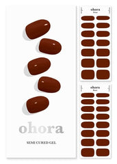 Tiras de uñas de gel semicuradas ohora (N Chilly) – Funciona con cualquier lámpara de uñas UV, calidad de salón, larga duración, fácil de aplicar y quitar – Incluye 2 almohadillas de preparación, lima de uñas y palo de madera 