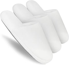 Pantuflas de spa de lujo de 3 pares: pantuflas lavables antideslizantes con espuma viscoelástica de algodón para hoteles, invitados, viajes, novias, mujeres y hombres