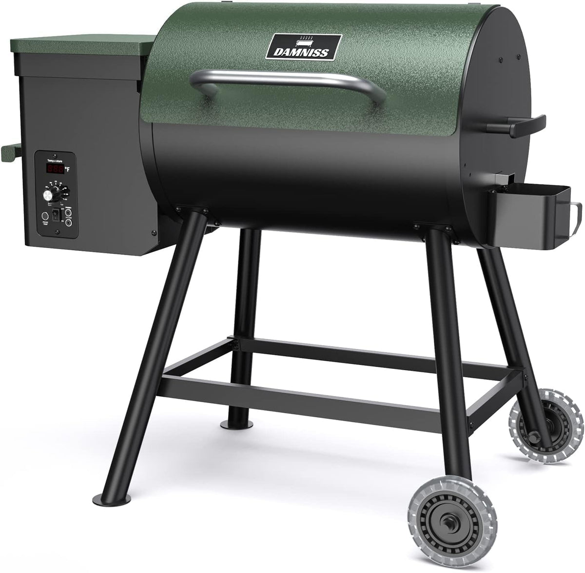 Wood Pellet Grill & Smoker 8-in-1 Pellet Grill with Automatic Temperature Control, & Rain Cover 456 Sq. in Area for Backyard Camping Outdoor