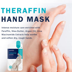 Mediheal Theraffin Hand Mask 10 pares, guante exfoliante con manteca de karité, aceite de argán y ceramida, guantes exfoliantes profundos para reparación de manos agrietadas e hidratación instantánea 