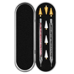 Vikerer 2 Pack Rhinestone Picker, Diamond Painting Dotting Pen Dual-end Rhinestones Pickup Tool for Nail Gems Flatback Swarovski Crystal Nail Art DIY Decoration Tool with 2 Extra Tips