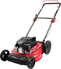 21 in. Gas Lawn Mower, 144cc 2-in-1 Mulching Push Mower with 6-Positions Height Adjustment, High Rear Wheels