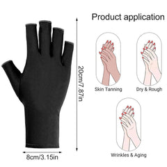 Pimoys Guantes UV para manicura de gel UPF50+ Guantes de luz UV sin dedos para uñas de gel,Guantes de uñas UV Guantes de manicura Guantes de protección UV