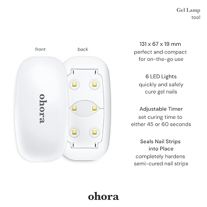 Luz UV para uñas de gel/lámpara LED de ohora - 6 W máx., 2 temporizadores (45 s/60 s), lámpara portátil para curar uñas de gel, esmalte, pegatinas y tiras 