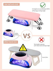 Große Armlehne für Nagelkissen, Mikrofaser-Leder-Handauflage für Nails Tech, Handauflagekissen für Nägel Zehennägel, abnehmbares Nail-Art-Zubehör-Werkzeug für Nails Tech (Pink)