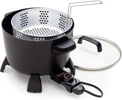 8-Quart Big Kettle, Steamer and Deep Fryer Multi-Cooker, Black