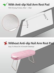 Nail Art Table Mat, Nail Arm Rest Pad for Acrylic Nails, Soft Microfiber PU Leather Nail Mat for Table, Foldable Nail Hand Rest Pillow Manicure Pad, Acrylic Nail Training Mat Desk Mat for Nail Cushion