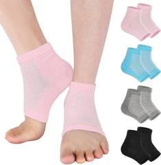 Vaincre Cracked Heel Repair Socks - 4 Pairs Moisturizing Heel Socks for Dry Cracked Feet, Gel Socks for Cracked Feet Heel Treatment, Spa Moisture Cracked Heel Socks for Dry Heels Overnight (Regular)