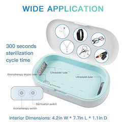 Caja desinfectante con luz UV, esterilizador UVC para teléfono, limpieza ultravioleta 99,99% para cepillo de dientes, joyería, gafas, herramientas para uñas, llaves, aromaterapia 