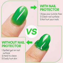 Makartt 100 protectores de uñas, protector de esmalte de uñas de gel para dedos, barrera despegable, protector de cutículas de piel para pegatinas de uñas francesas, pintura de sellos, manicura, suministros de arte de uñas, accesorios de diseño DIY 