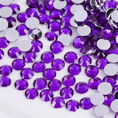 1000 Pieces SS20 5mm Flatback Rhinestones Clear Glass Round Gems Crystals for Nail Art DIY Crafts Clothes Shoes Bags （Dark Purple）