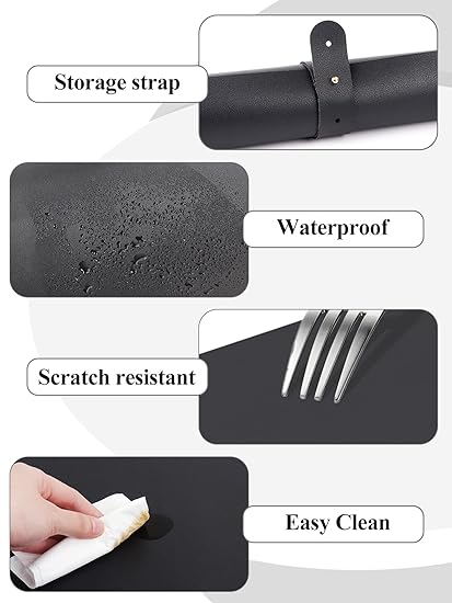 (MAT ONLY) Black Nail Art Table Mat, Foldable Nail Art Hand Rest Pad for Nail Arm Rest Cushion, Soft Microfiber Leather Nail Mat, Manicure Pad Nail Table Pad Desk Mat for Nail Technician Salon Home