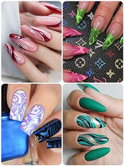 Kalolary 10-farbiges Metallvergoldetes 3D-Nagelkunststift-Set, doppelseitiger Nagelpunkt, Graffiti-Punktierstift, Zeichnen, Malen, Liner-Pinsel für DIY-Nagelkunst, Schönheit, Adorn, Maniküre-Werkzeuge (G)