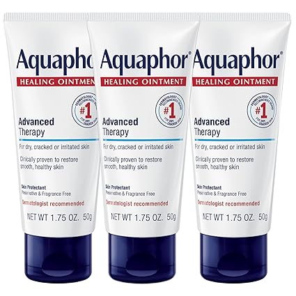 Aquaphor Heilsalbe – Schutzmittel für rissige Haut in Reisegröße – trockene Hände, Fersen, Ellbogen, Lippen, Verpackung kann variieren, 1,75 Unzen (3er-Pack) 