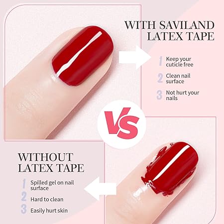 SAVILAND Liquid Latex for Nails, 30ML Upgraded Antifreeze Latex Nail Polish Barrier Peel Off - Latex Tape Peel Off for Nails Cuticle Guard Skin Barrier Protector Nail Latex with Tweezers for Home DIY