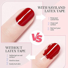 SAVILAND Liquid Latex for Nails, 30ML Upgraded Antifreeze Latex Nail Polish Barrier Peel Off - Latex Tape Peel Off for Nails Cuticle Guard Skin Barrier Protector Nail Latex with Tweezers for Home DIY