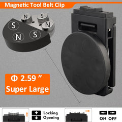 Tool Holster Belt Clip,Heavy-Duty Magnetic Tool Holder for Belt Clip,Non-Slip Strong Magnetic Clip Tool Belt Accessories for Hammer Screwdrivers Adjustable Wrench Magnetic Tools（1 Set）