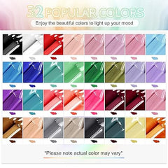 JODSONE 36 PCS Gel Nail Polish Set-32 Colors Gel Polish Kit Base Coat Glossy Matte and Glitter Top Coat Nail Polish Set Green Blue Red Pink Collection Gifts for Women