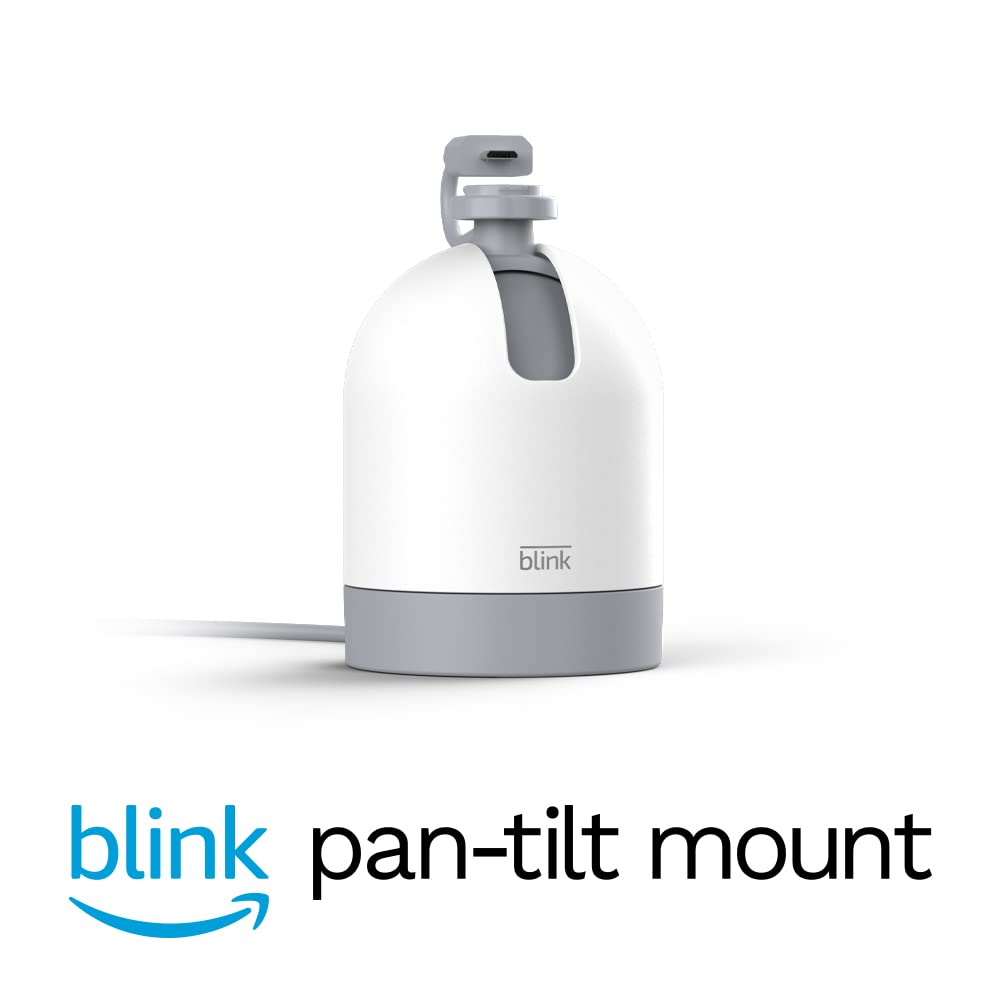 Blink Mini cámara panorámica e inclinable | Cámara de seguridad inteligente giratoria para interiores, audio bidireccional, vídeo HD, detección de movimiento, funciona con Alexa (blanco) 