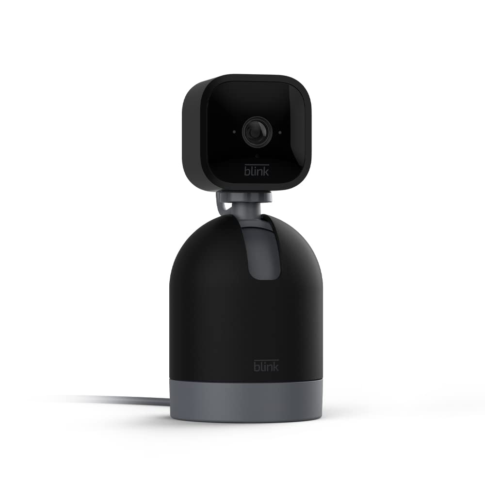 Blink Mini cámara panorámica e inclinable | Cámara de seguridad inteligente giratoria para interiores, audio bidireccional, vídeo HD, detección de movimiento, funciona con Alexa (blanco) 