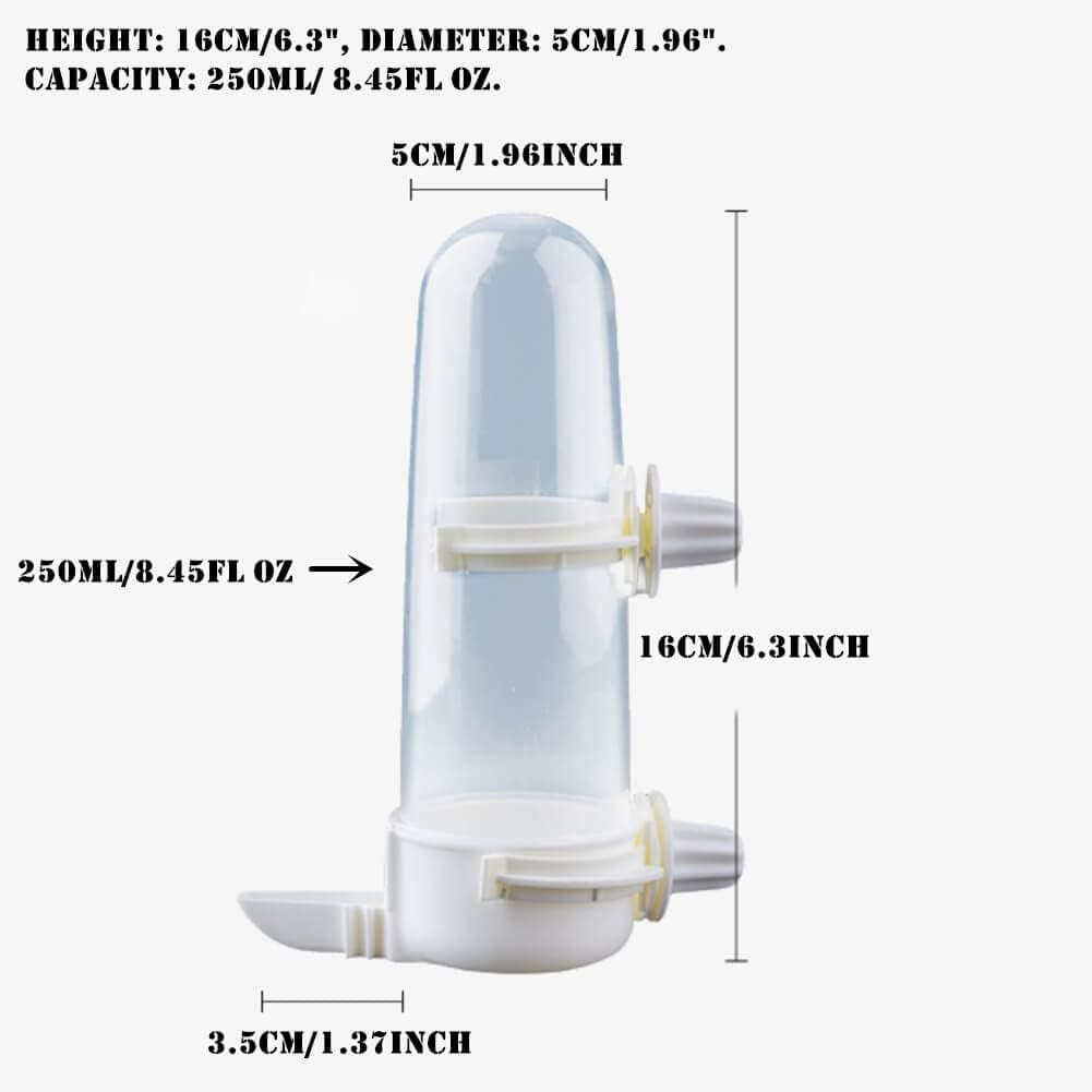 Haustier-Vogel-Wasserspender, 8,45 Fl Oz Papageien-Wasserspender, hängender automatischer Vogelkäfig-Wasserspender, Vogelfutterspender für Sittiche, Wellensittiche, Nymphensittiche, Turteltauben, Kanarienvögel, Finken (1 Stück) 