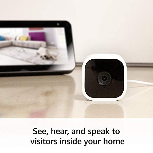 Blink Mini – Compact indoor plug-in smart security camera, 1080p HD video, night vision, motion detection, two-way audio, easy set up, Works with Alexa – 1 camera (Black)