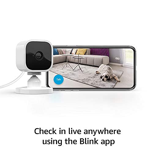 Blink Mini – Compact indoor plug-in smart security camera, 1080p HD video, night vision, motion detection, two-way audio, easy set up, Works with Alexa – 1 camera (Black)