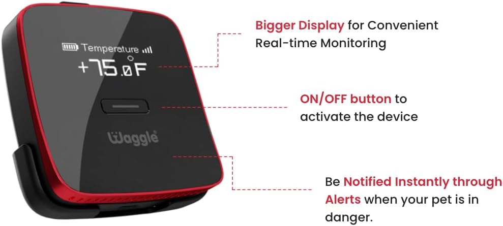 Waggle RV/Dog Safety Temperature & Humidity Sensor | Wireless Pet monitoring system Verizon Cellular Instant Alerts on Temp/Humidity/Power loss via SMS/Email 24/7 No WiFi Subscription Required