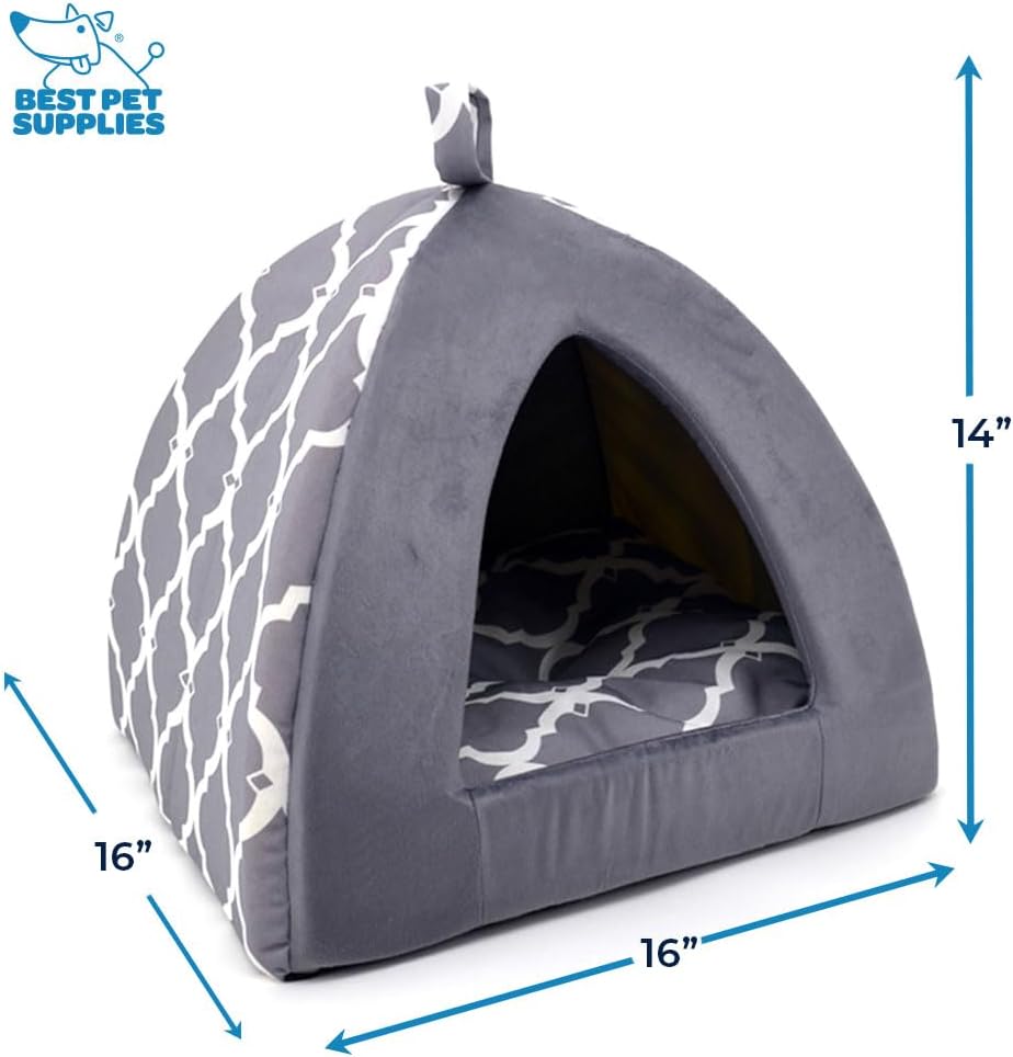 Pet Tent-Soft Bed for Dog and Cat by Best Pet Supplies - Beige Corduroy, 19" x 19" x H:19"