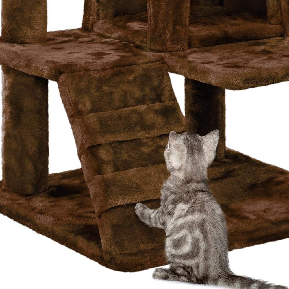 Yaheetech - Torre de árbol para gatos de 54 pulgadas, mueble de condominio, poste rascador para gatitos, casa de mascotas 