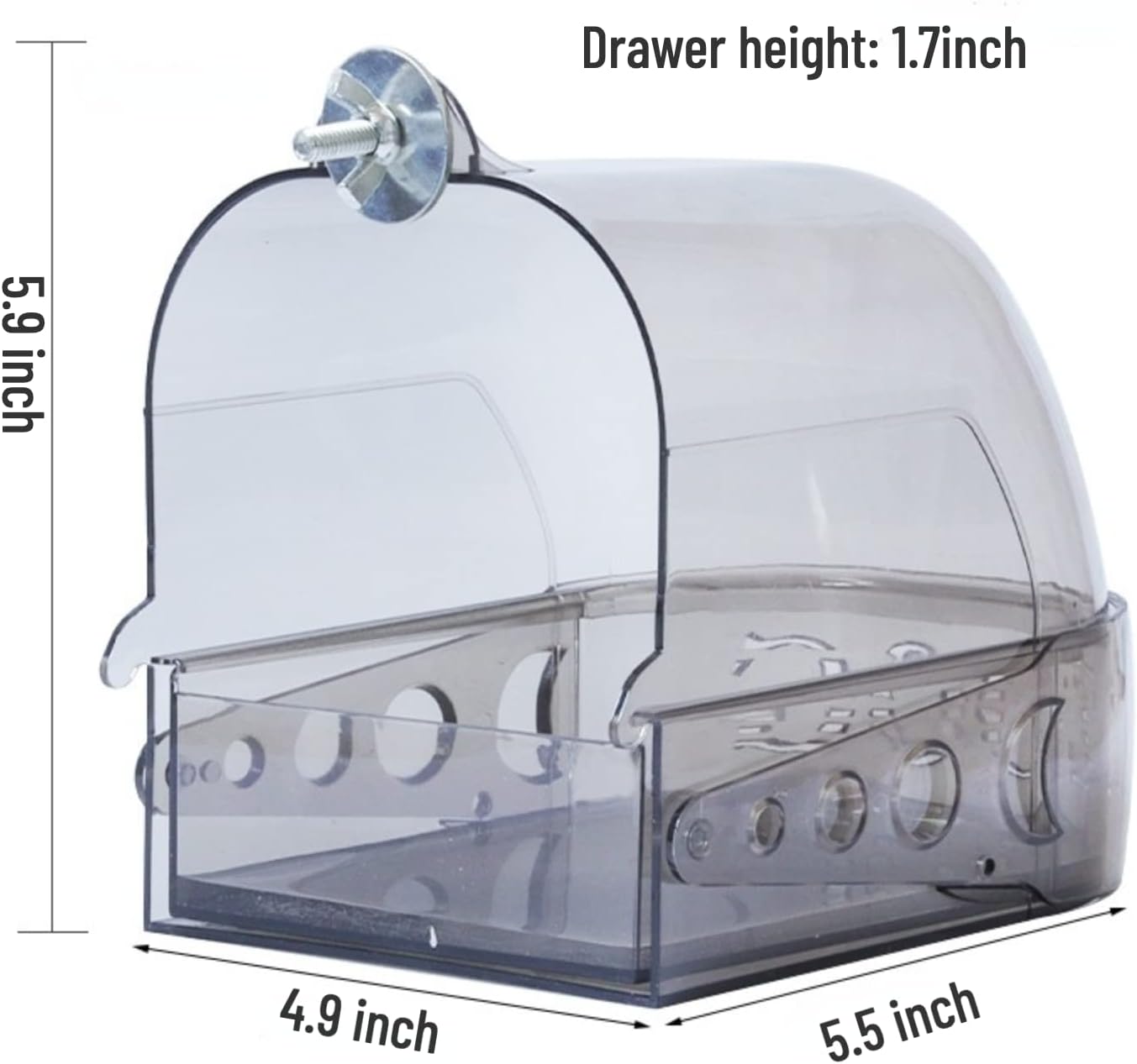 Bird Bath Cage, Cleaning Pet Supplies Cockatiel Bird Clear Bathtub with Bottom Drawer for Little Bird Parrots Spacious Parakeets Portable Shower for Most Birdcage