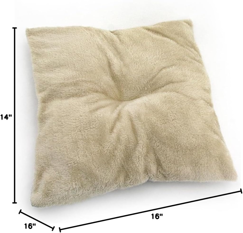 Best Pet Supplies - Cama suave para tienda de campaña para perros y gatos, pana beige, 19 x 19 x alto: 19 pulgadas 