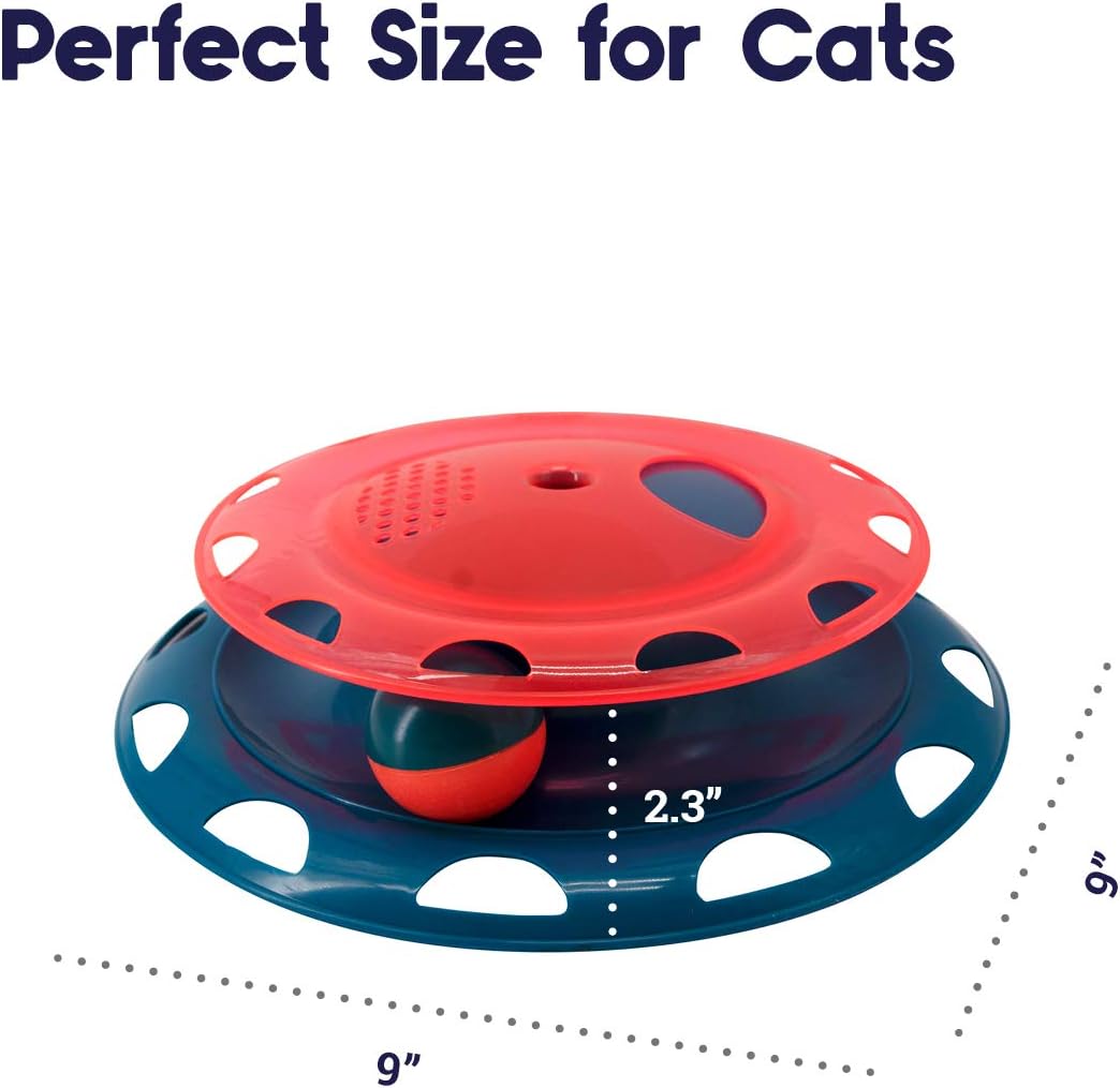 Catstages Chase Meowtain Juguete interactivo con pista para gatos de 4 niveles 