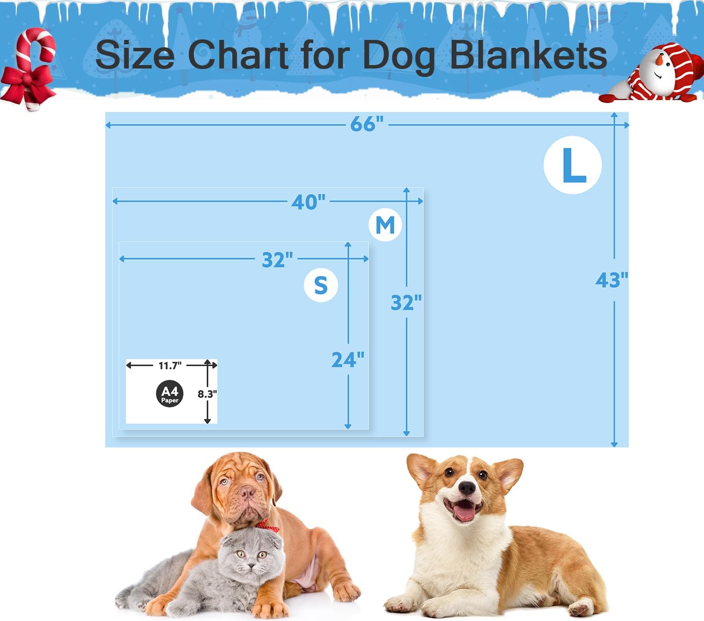 Stuffed® Premium Soft Dog Blanket Washable, 40"x32" Puppy Essentials Dog Product Cat Calming Blankets Throw for Medium Small Dogs, Pet Dog Gifts (Grey)