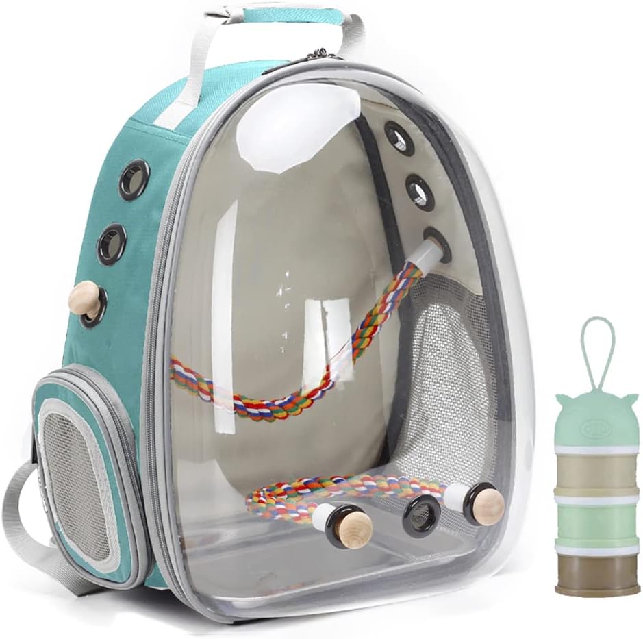 Bird Carrier Cage, Bird Travel Backpack with Stainless Steel Tray and Standing Perch