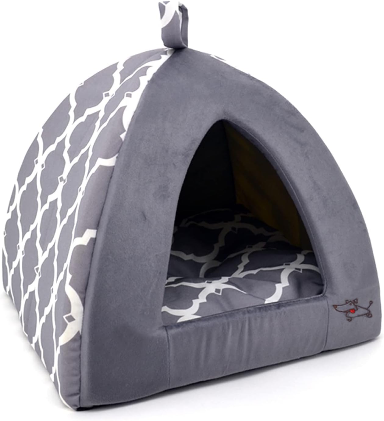 Best Pet Supplies - Cama suave para tienda de campaña para perros y gatos, pana beige, 19 x 19 x alto: 19 pulgadas 