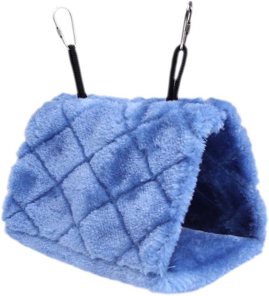 Vktech® Felpa Snuggle Bird Hamaca Colgante Snuggle Cave Happy Hut Bird Parrot Hideaway Tamaño M (23,5 * 22 cm) (Azul) 