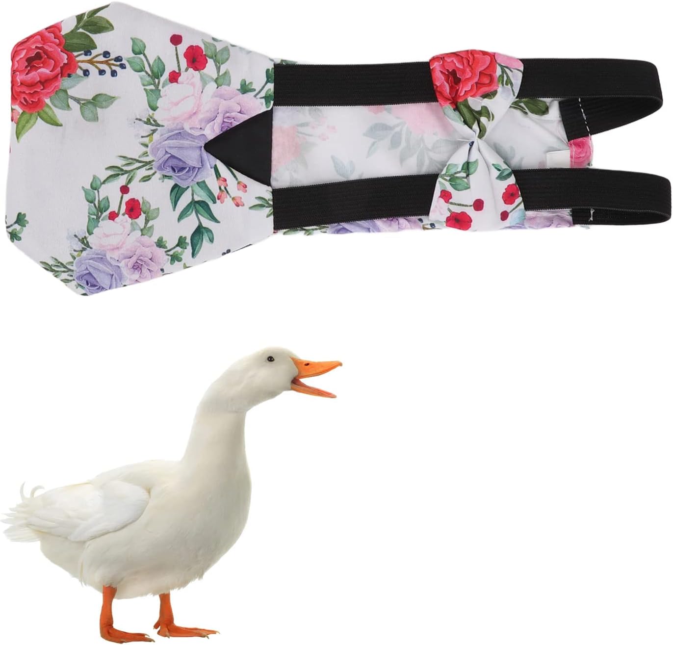 01 02 015 Chicken Shit Pocket Diapers, Waterproof Cloth Fabric Duck Diapers Unique Bowknot Elegant Goose for Pet(S Number)