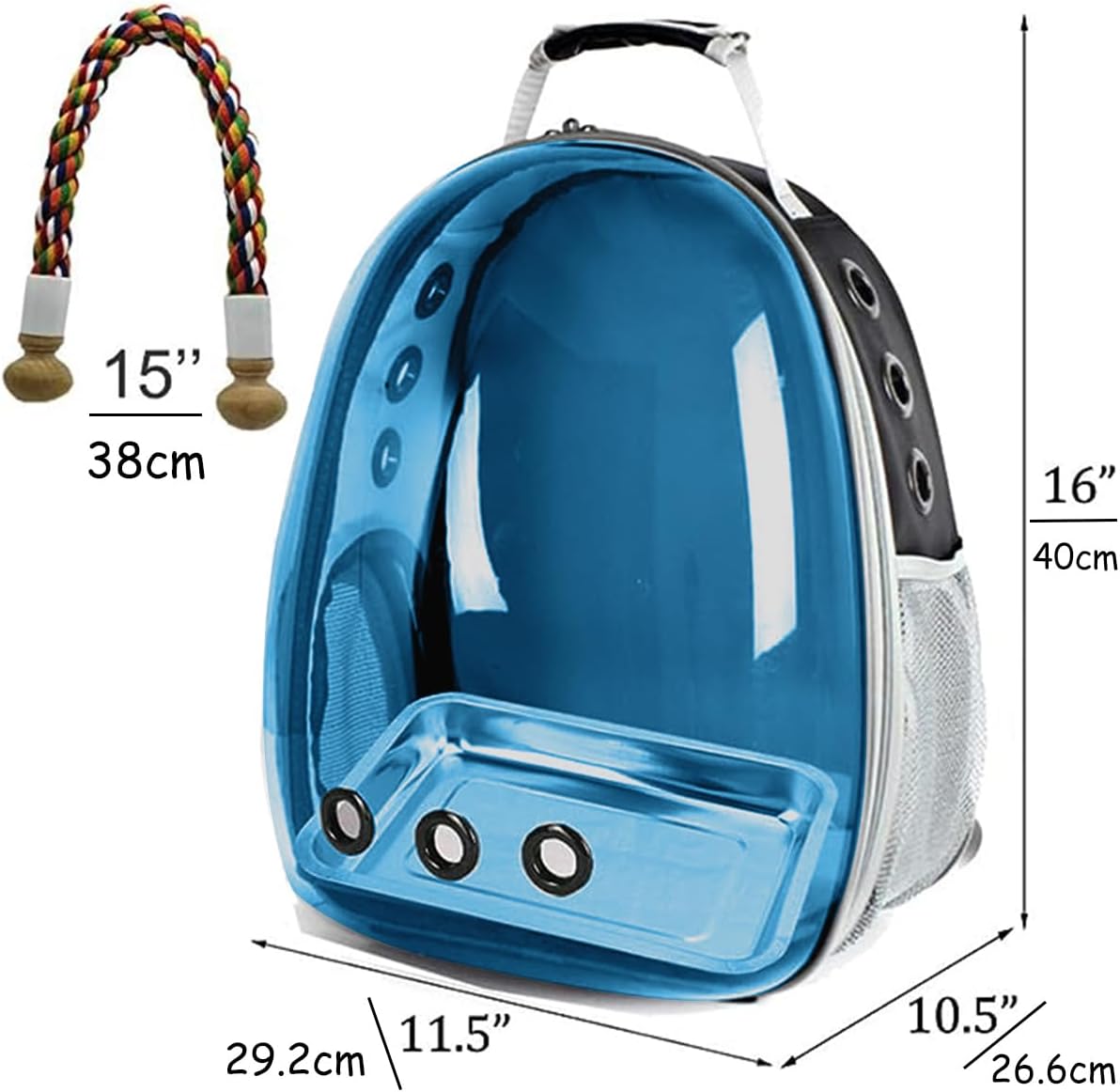 Bird Carrier Cage, Bird Travel Backpack with Stainless Steel Tray and Standing Perch