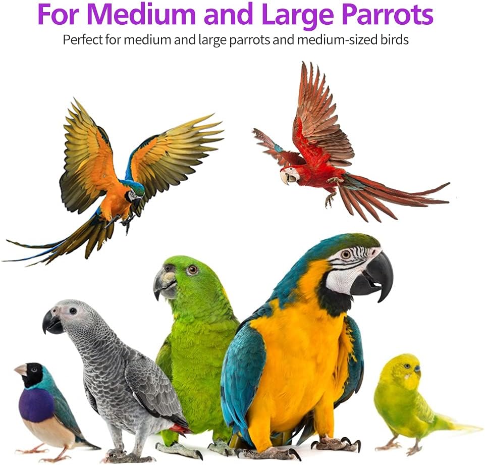 RUBY.Q Paquete de 1/2/3 juguetes para loros grandes, juguete para loros de 20 pulgadas, juguetes para masticar pájaros de madera natural multicolor para guacamayos grandes, gris africano y una variedad de loros amazónicos (1 paquete) 