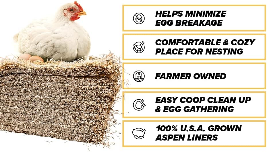 Eaton Pet and Pasture, Premium Laying Hen Nesting Pads, USA Grown & Sustainably Harvested, 13 x 13 (10 Pack)