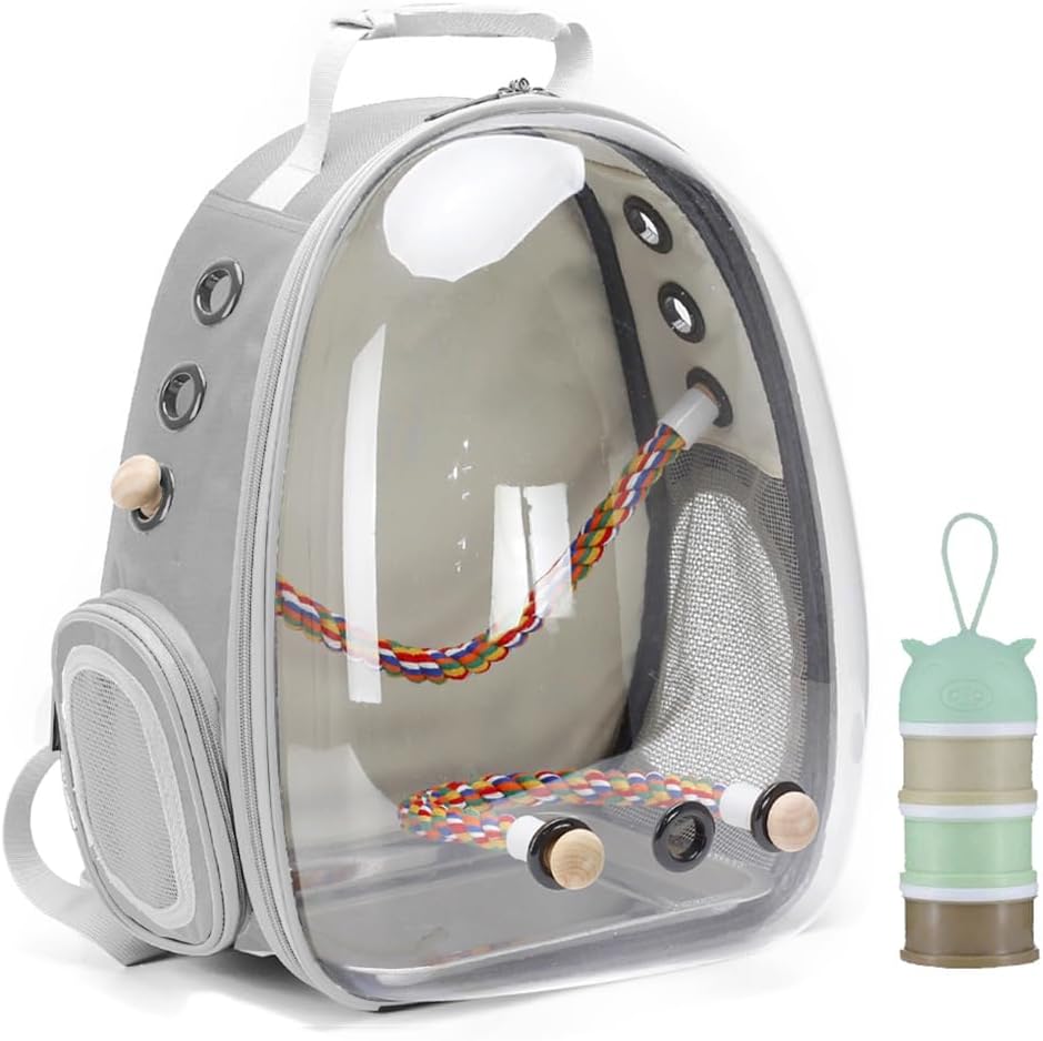 Bird Carrier Cage, Bird Travel Backpack with Stainless Steel Tray and Standing Perch