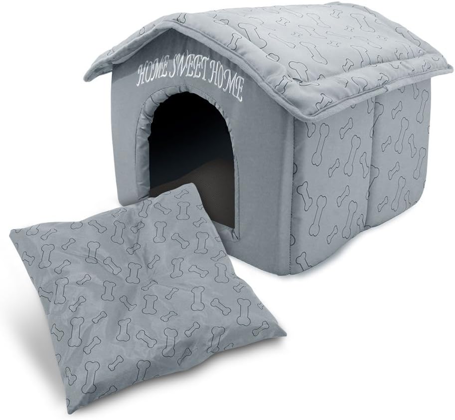 Best Pet Supplies - Cama suave para tienda de campaña para perros y gatos, pana beige, 19 x 19 x alto: 19 pulgadas 