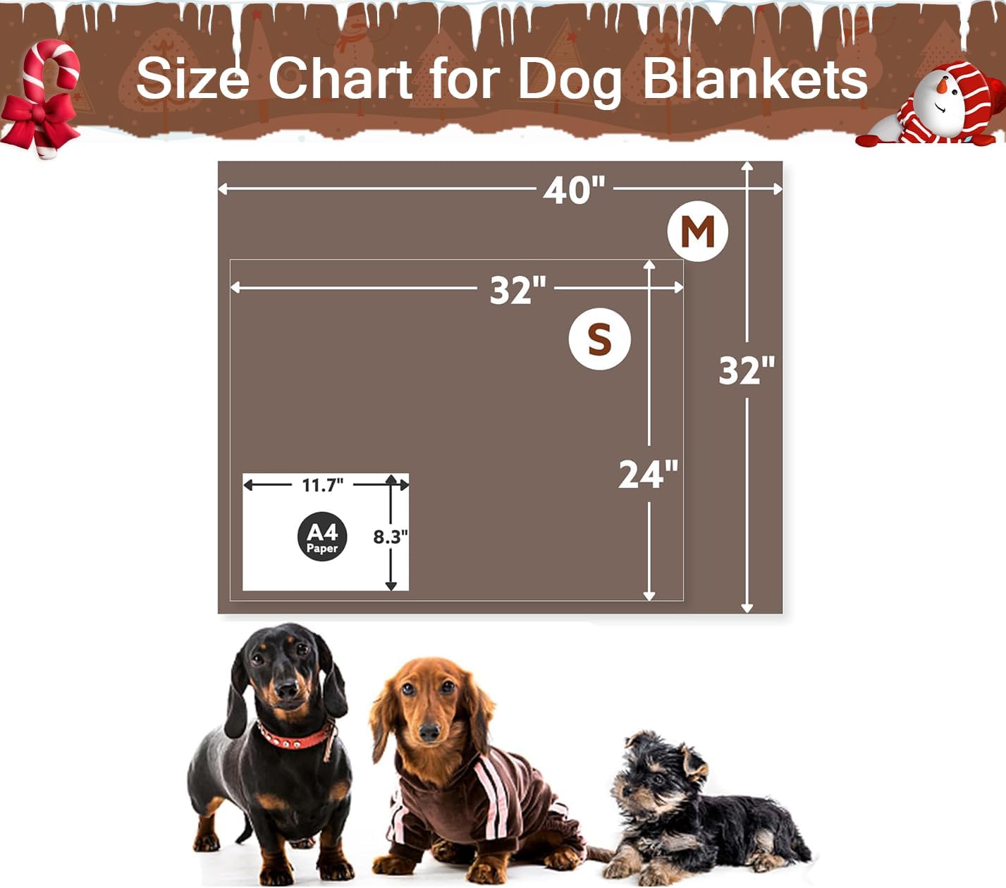 Stuffed® Premium Soft Dog Blanket Washable, 40"x32" Puppy Essentials Dog Product Cat Calming Blankets Throw for Medium Small Dogs, Pet Dog Gifts (Grey)