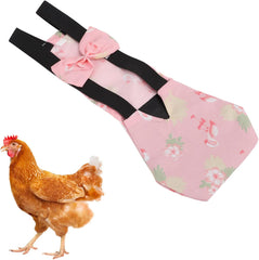 Zerodis Pet Chicken Diapers,Chicken Goose Duck Loose Tight Belt Diapers Poop Pocket Diapers Flamingo Pattern for Poultry Pet Using Cleaning(M)