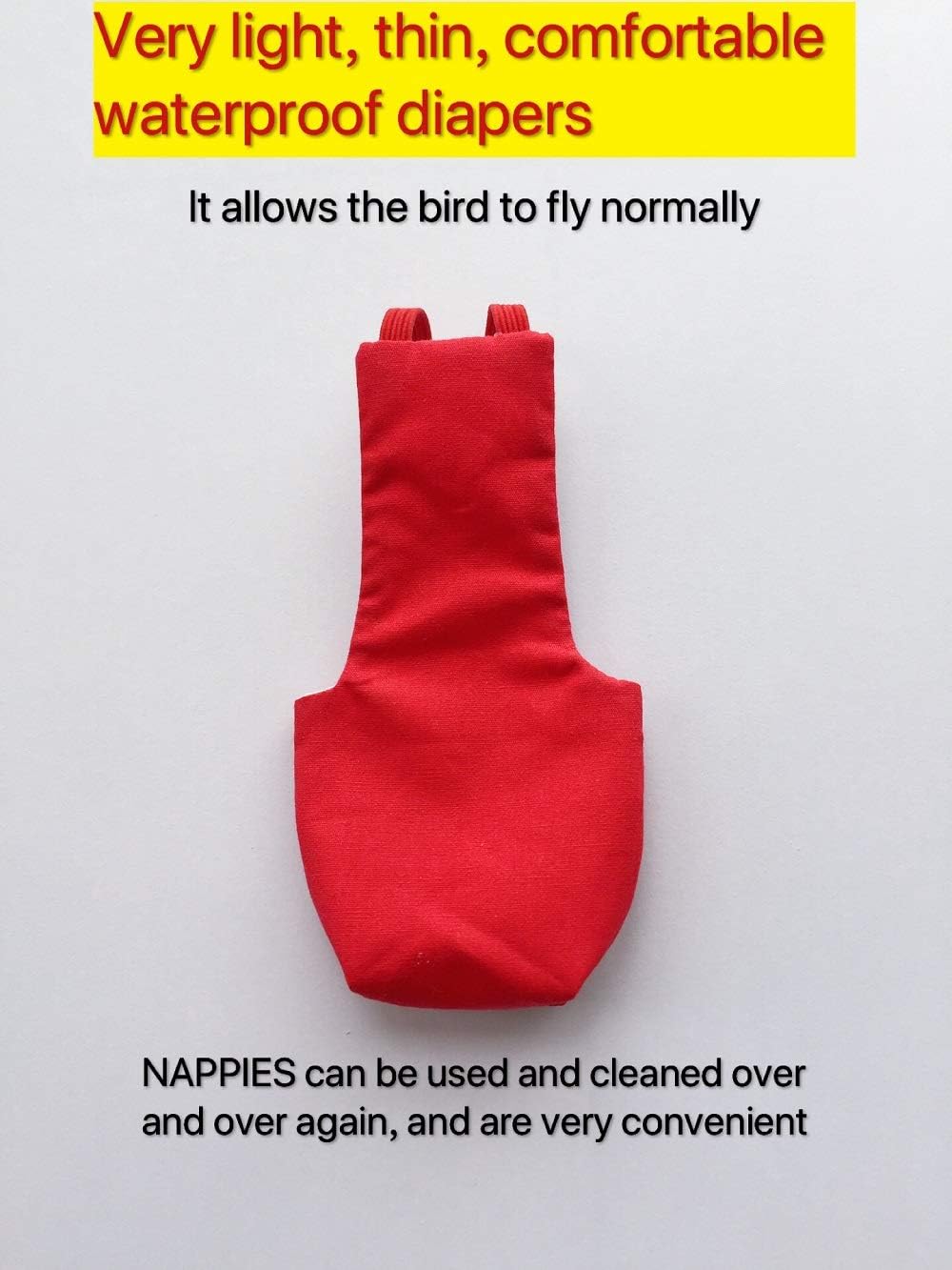 HEZHUO Parrot Diaper Bird Flight Suit, Bird Clothes, Waterproof Lining Pet Bird Supplies (5XL, Red)