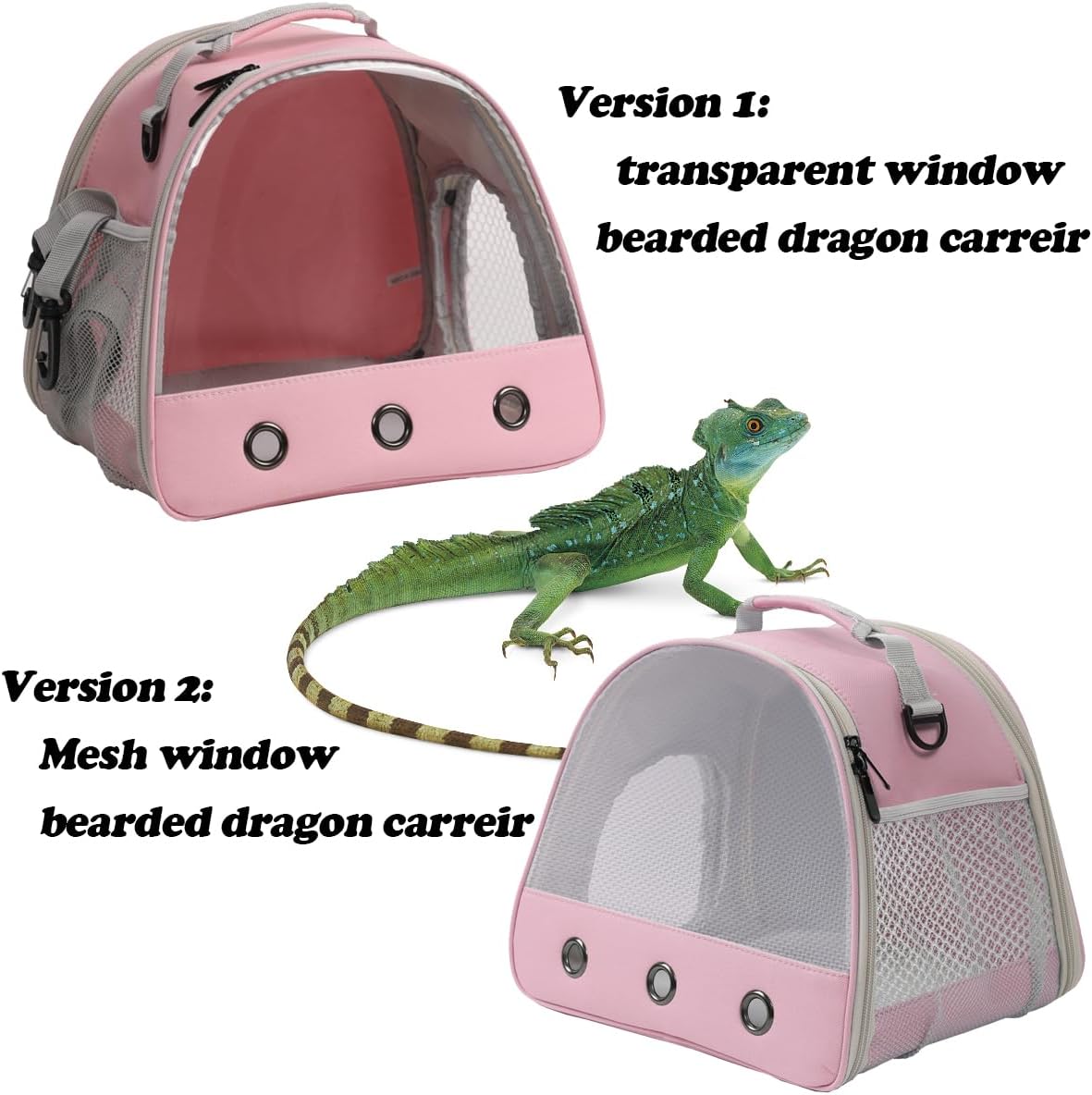 Ventilation Carrier for Bearded Dragon,Guinea Pig Carrier,Guinea Pig Carrier for 2,Reptile Travel Carrier for Lizards Sugar Glider Hedgehog Rat Parrot Birds,Airline Approved Black