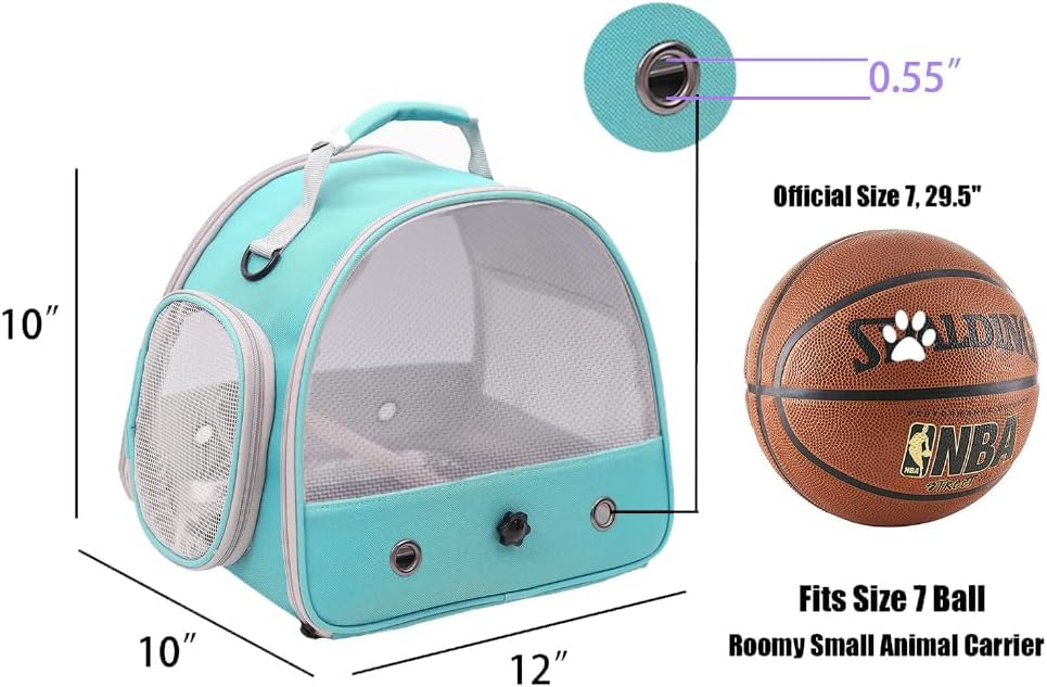 Portador de jaula de viaje para pájaros pequeños, portador portátil para periquitos y loros con percha de pie y bandeja de acero inoxidable, ventana de acceso lateral plegable 